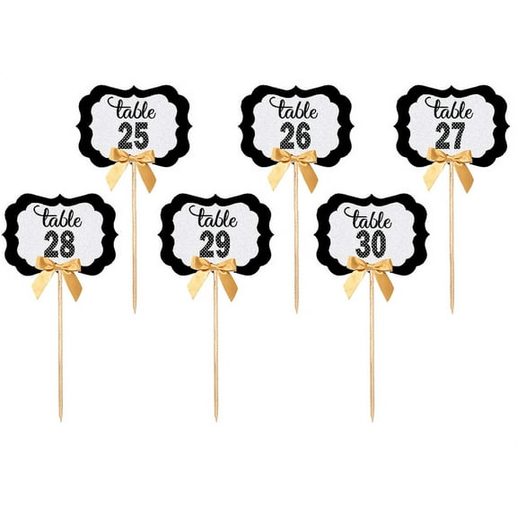 Table Numbers 25-30 Table Decoration Party Centerpiece Picks