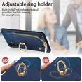 thumbnail image 5 of Decase Wallet Case for Samsung Galaxy A14 5G,Shockproof Rugged Phone Cover With 360° Rotatable Ring Kickstand & Back Zipper Card Pocket Cloth Fabric Hybrid PU Leather,for Women Men - Blue, 5 of 7
