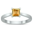 thumbnail image 1 of SZUL Women's Square Princess Cut 5MM Citrine Solitaire Ring in 10K White Gold, 1 of 4