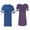 Men Royal / Women Purple, variant on Better Together Unisex Couple Matching Cotton Jersey style T-Shirt Contrasting stripes on sleeves (Men Royal / Women Black) (Men S / Women S)