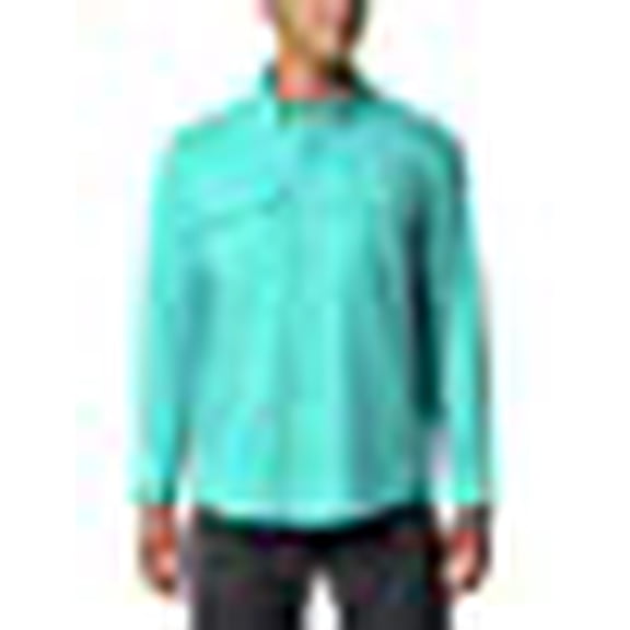 Columbia Men's Blood and Guts III Long Sleeve Woven Shirt, Bright Aqua, Small