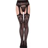 Women's 2-Piece Lace Garter Belt Set with Matching Thong (Black)