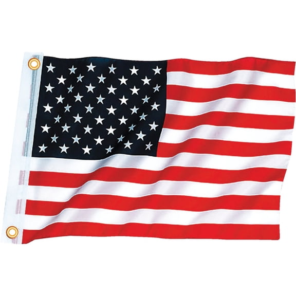 Seachoice United States Flag Print Dyed Nylon - UV Resistant Outdoor Flag - 12" x 18" — Residential Use, Standard Application
