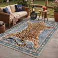 thumbnail image 6 of GENIMO 5'x7' Area Rug for Living Room, Machine Washable Non Slip Low Pile Rug for Bedroom Dining Room, Natural Animal Print, Dusty Blue, 6 of 7