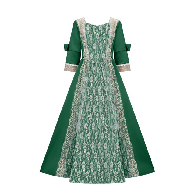 UPPADA Costumes Gothiques pour Femmes à Manches Longues Victorian Dresses Robe Corset Grande Taille Robe Maxi Fluide Robe de Fête Cocktail Robe Lacée Robe de Mascarade Jolies Robes de Bal Soldes Liquidation Aujourd'hui