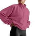 thumbnail image 4 of Mgmyaa Women's Fleece Oversized Pullover Jacket Half Zip Long Sleeve Pocket Casual Outerwear, 4 of 9