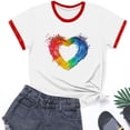 thumbnail image 3 of Eltusu Girls Short Sleeve Tops, Crewneck Pullover Summer Relaxed Fit Kids T-shirts Red Size 11-12 T, 3 of 4