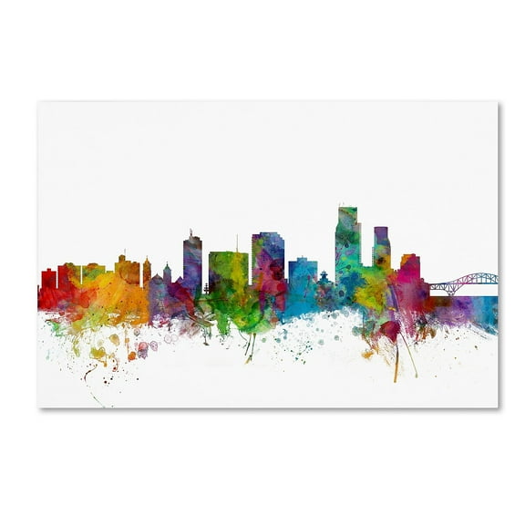 Trademark Fine Art "Corpus Christie Texas Skyline" Canvas Art by Michael Tompsett