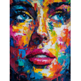thumbnail image 1 of Toile Murale Visage Abstrait Coloré 15,75 X 11,81 Pouces, 1 of 8