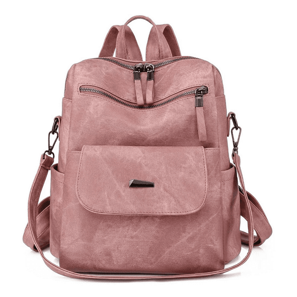 Mochila Antirrobo De Cuero Sintetico Impermeable Para Mujer Rosa Bodega Aurrera en linea