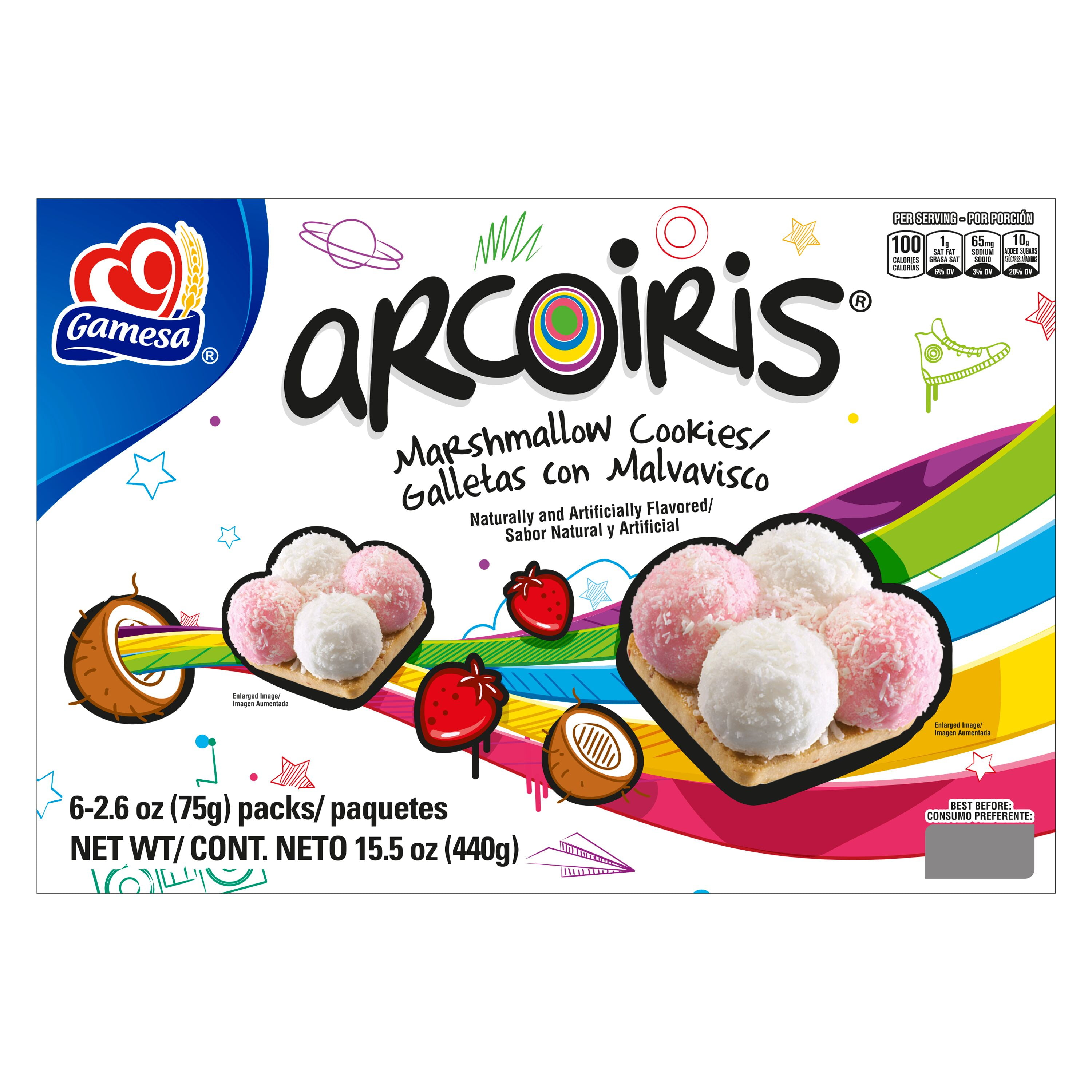 Gamesa Arcoiris Delicious Marshmallow Cookies with Rainbow Colored