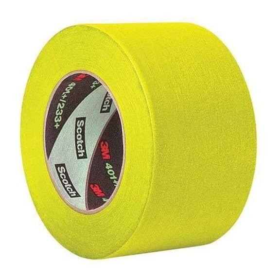 Painter's Tape, 2 in W x 120 yd L, 6.3 mil Thick, Yellow, Rubber Adhesive, 18 PK