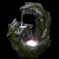 thumbnail image 3 of Northlight 32" Lighted Rock Waterfall Outdoor Garden Water Fountain, 3 of 6