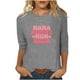 thumbnail image 1 of Blusas para Mujeres Casual 3/4 Manga Cuello Redondo Impreso Suelto, Mujer 3/4 Manga Tops Y Blusas para Diario, 1 of 4