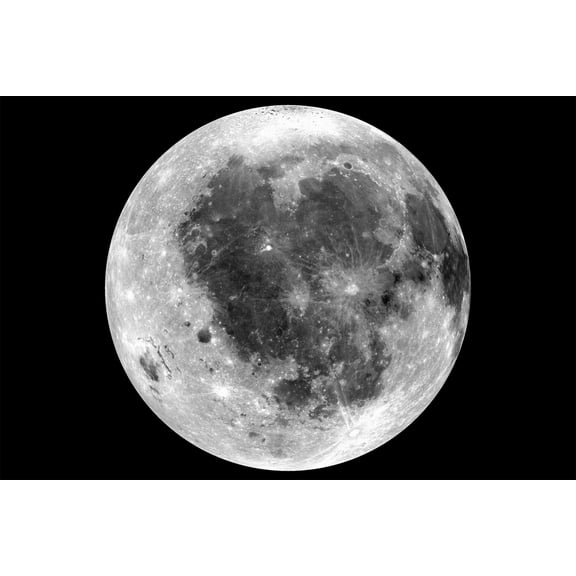 24x36 gallery poster, The Moon showing largest mare, Oceanus Procellarum