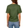 thumbnail image 4 of HongQid Blouse d'Été Décontractée à Manches Courtes pour Femme, Col Rond, Crop Top, devant Torsadé, Dos Nu, T-Shirt, 4 of 8