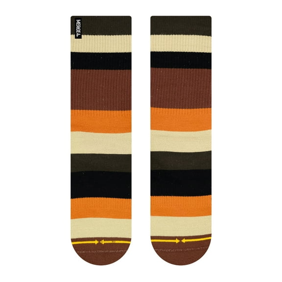 Spidey Brown Bamboo Stripes Crew Sock
