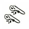 thumbnail image 6 of Colcolo 2 Pcs Curtain Holdback Leaf Shaped Wall Mounted Drapery Tiebacks Metal Decorative Window Drapery Holder Curtain Hook Black, 6 of 8