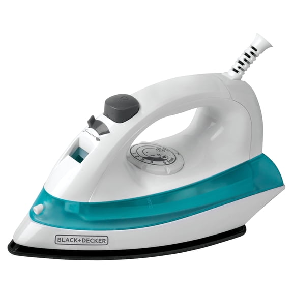 Black Decker Smart Steam Iron, 1100 Watts, Adjustable Steam and Temperature Controls, Non-Stick Soleplate