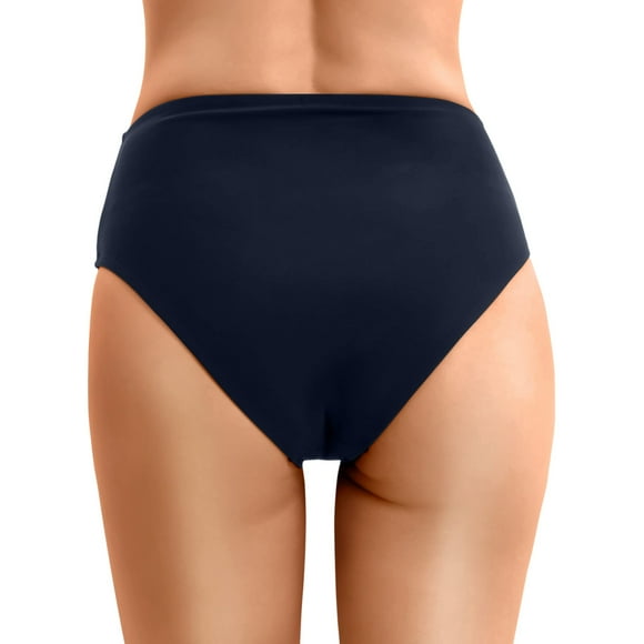 Women High Waisted Cheeky Bikini Bottoms Tummy Control Scrunch Butt Swim Bottom Only