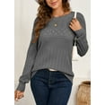 thumbnail image 6 of Eytino Sweaters For Women Fall Casual Crewneck Long Sleeve Crochet Pullover Tops Sweater S-2XL, 6 of 11