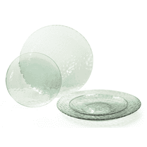 " OCCASIONS " 120 Plates Pack,(60 Guests) Premium Wedding Party Disposable Plastic Plates Set -60 x 10'' Dinner   60 x 7'' Salad / Dessert (Coastal Clear Green)