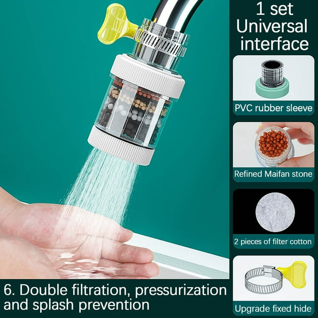 EGNMCR Universal Interface Activated Carbon Faucet Water Six Layer Water Filter Water Filters