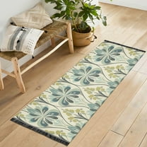 Yayeee Runner Rug for Bedroom 2'x6' Machine Washable Hallway Non Slip Mat, Beige Floral Pattern