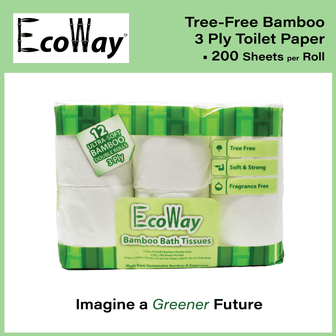 EcoWay Bath tissue (Toilet paper) 200 Sheets per roll 8 packs/case