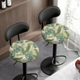 thumbnail image 3 of ZIATUBLE Palm Leaves Bar Stool Slipcovers Soft Stool Cushion Covers Circle 12-14 Inch Universal Chairs Decorative Cover Set 2 Pack Removable Office Chair Saddle Stool Cushion, 3 of 6