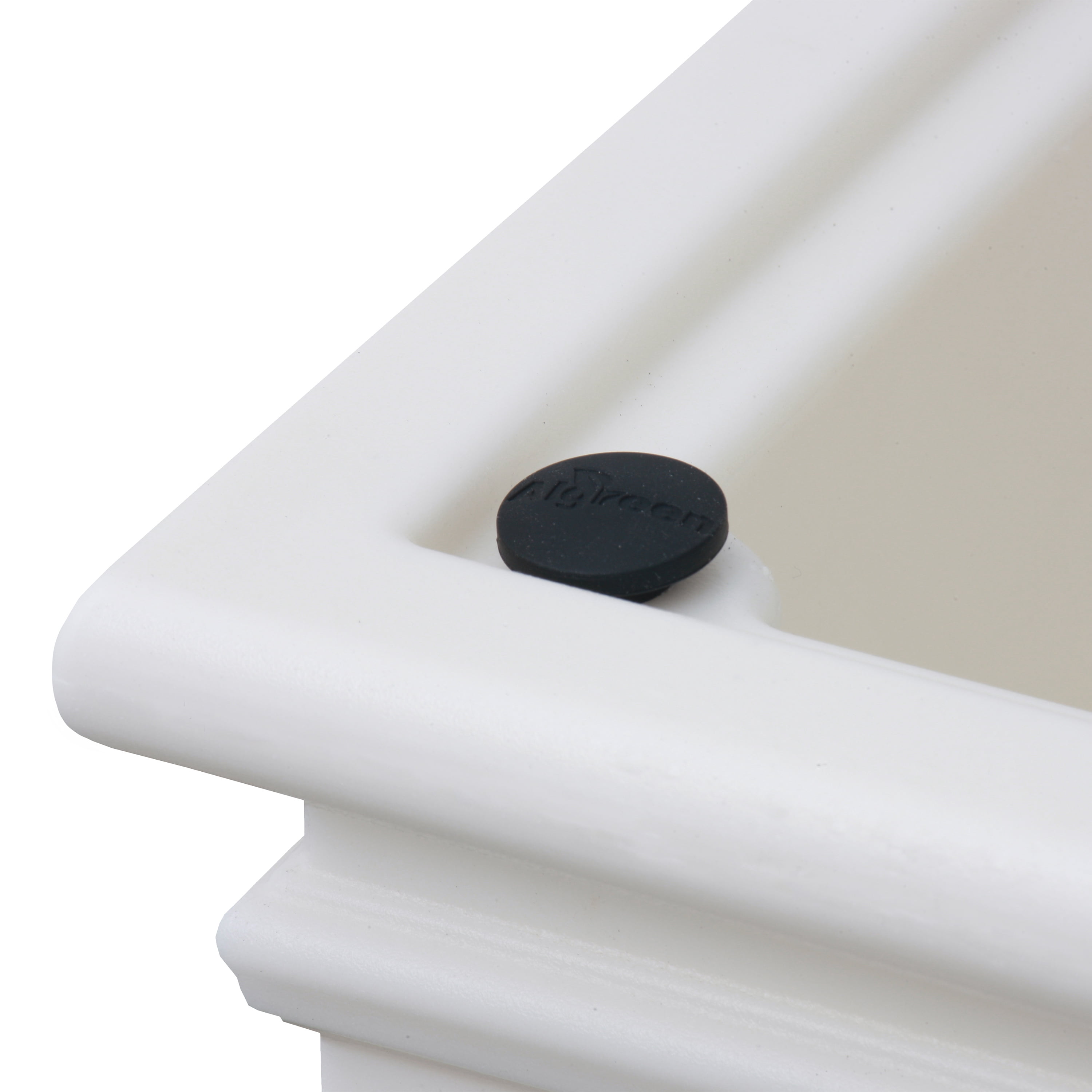 Algreen Covington 27" Self-Watering Planter, Square Pillar, White Resin
