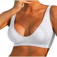 thumbnail image 2 of Fewfanhot Wireless Bra for Women Comfortable Seamless Soft Nylon Lightweight Everyday Bralette with V-Neck Slimming Design, 2 of 5
