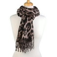 thumbnail image 3 of Scarfand's Lightweight Metallic Leopard Print Scarf Wrap Shawl (Tan), 3 of 4
