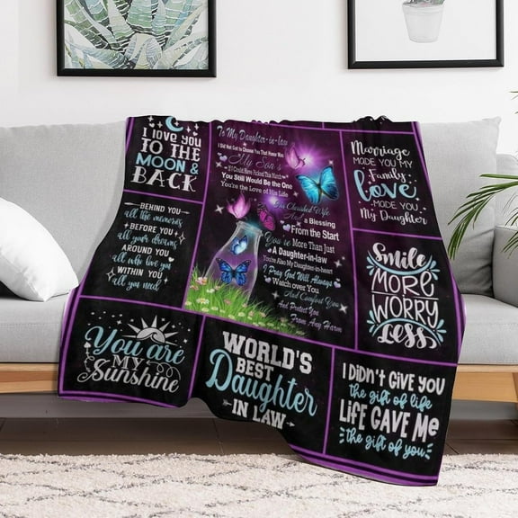 Daughter in Law Gifts Blanket, Daughter in Law Birthday Gifts, Gifts for Daughter in Law, Daughter in Law Gifts from Mother in Law, Future Daughter in Law Wedding Gifts Throw Blanket