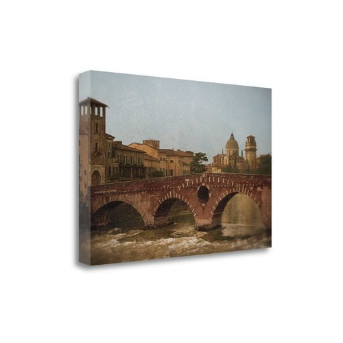 Tangletown Art, 39 x 26 "Ponte Pietra Verona " by Heather Jacks, Gallery Wrap Ca