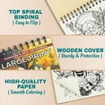 thumbnail image 2 of Netecom Large Print Bee and Flowers Coloring Book Spiral Bound For Adults, A5 Wooden Cover, 30 Beautiful Coloring Pages in Bees and Blooming Flowers for Stress Relief and Relaxation, 2 of 6