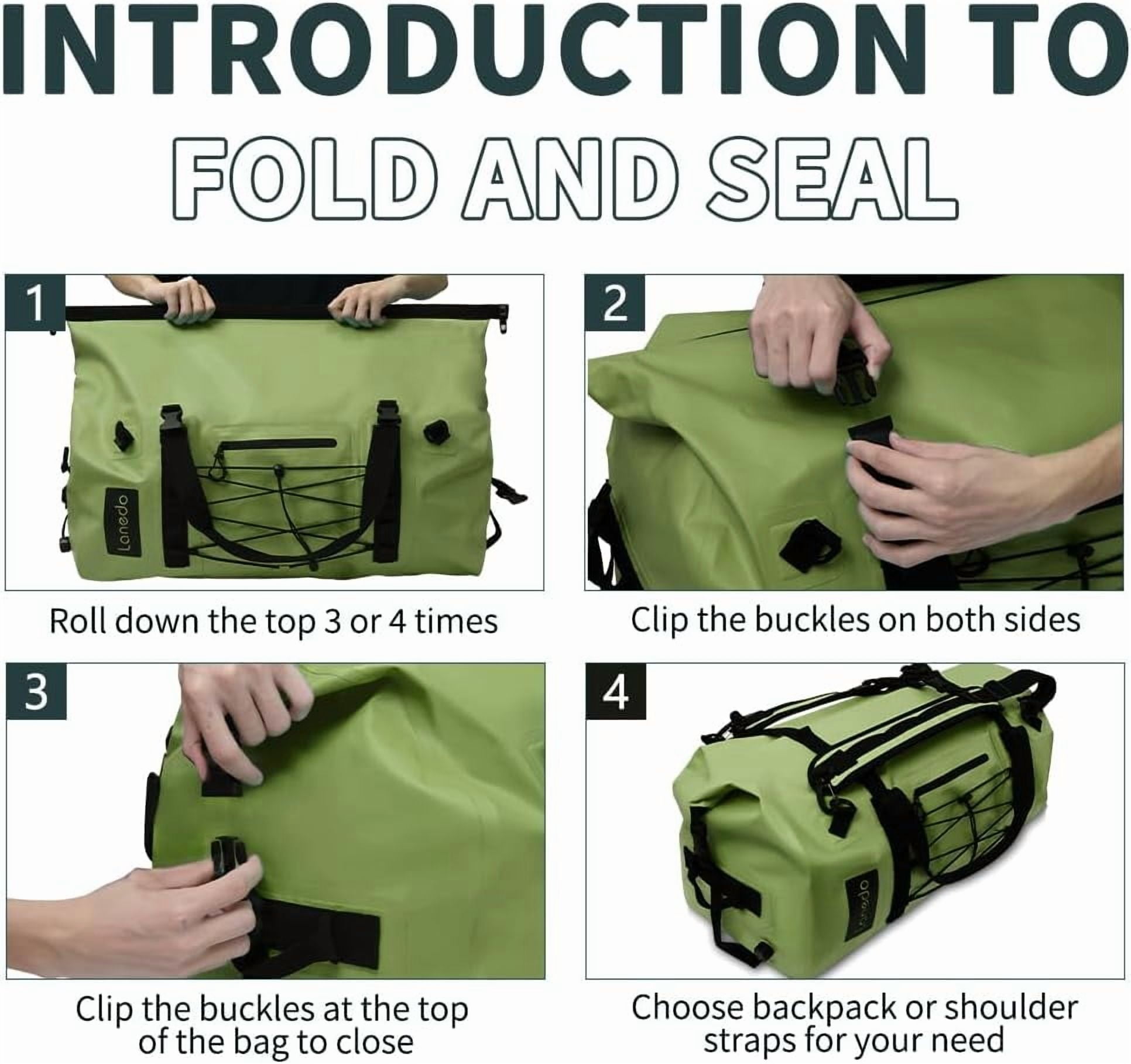 80L Dry Bag Large Waterproof Bag Roll-Top Heavy Duty Fishing Duffel Bag with Durable Straps & Handles for Kayaking Paddle boarding Boating Rafting Fishing