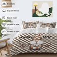 thumbnail image 3 of Queen 4 Piece Bedding Set Farm Gnome Coffee Day Beans Soft Breathable Duvet Cover and Pillowcase, Classic Brown Buffalo Plaid Duvet Cover Set Bed Sheets for Bedroom Dormitory Guest Room, 3 of 9