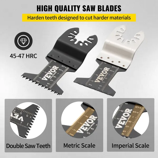 50 PCS Oscillating Saw Blades Set-Quick Release Multitool Blades for Wood,Plastic,Metal,Nails,and Bolts-Compatible with Dewalt,Dremel,Fein,Worx,Bosch,Makita,Milwaukee