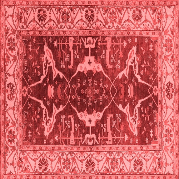 Ahgly Company Indoor Square Oriental Red Traditional Area Rugs, 5' Square