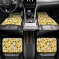thumbnail image 6 of Sikiie Navy Blue Leaf Sunflower Car Foot Mat Set of 4 Pieces Basics Universal Fit Rubber Carpet Floor Mats For Car SUV Van & Truck, 26.8"L x 17.3"W (Front), 13"L x 17.3"W(Rear), 6 of 6