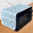 thumbnail image 1 of Easter Bunny Microwave Oven Cover, Simple Calm Tones Rabbit Illustration Pompom Tail, Water Resistant Organizer with Pockets for Kitchen, 36" x 12", Blue Cadet Blue, by Ambesonne, 1 of 4