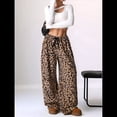 thumbnail image 4 of Pantalones de Pijama para Mujer, de Leopardo, Peludos, Estilo Y2K, de Cintura Alta, Bonitos. Marrón Ocre M, 4 of 10