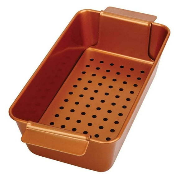Copper Professional Non-Stick 2-Piece Rectangular Loaf Pan Set, Perfect for Bread, Cake, Meatloaf