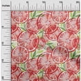 thumbnail image 2 of oneOone Velvet Red Fabric Leaves & Lemon Sewing Material Print Fabric By The Yard 58 Inch Wide, 2 of 5