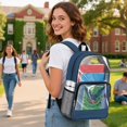 thumbnail image 3 of ZIATUBLES Clear Backpack 17 Inch, Heavy Duty Fabric & PVC Transparent Bookbag with Eagle Liberty Roses Print, Large Capacity See Through Backpack for Women Men School, 3 of 7