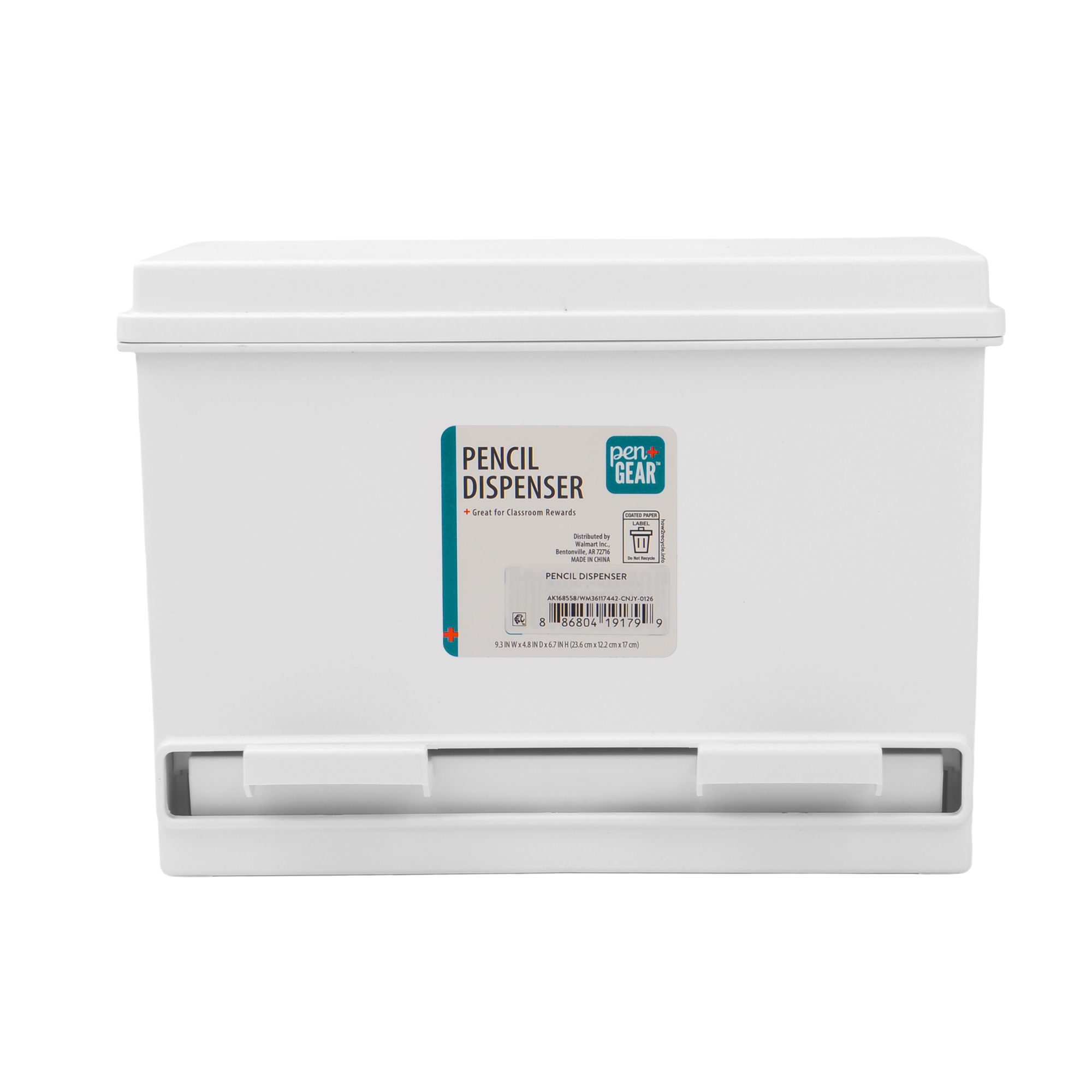 Dispensador de lápices de plástico blanco Pen+Gear, organizador de escritorio 7