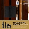 thumbnail image 6 of Embassy 4” x 4” Ball Bearing Door Hinge Heavy Duty Hinges Matte Black with Steeple Tips, 6 of 9