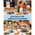 thumbnail image 2 of MIUUKA Ensemble de 2 Casseroles en Acier Inoxydable – Réchauds Ronds de Buffet 5 Qt avec Couvercle en Verre Transparent – Rétention de Chaleur Supérieure, Construction Durable pour Traiteur, Mariages, Banquets, 2 of 7