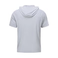 thumbnail image 6 of Hooded T Shirts for Men Summer Solid Casual Crew Neck Short Sleeve Mens T-Shirts Sports Top, 6 of 6
